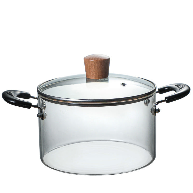 Transparent Borosilicate Glass Steamer Pot