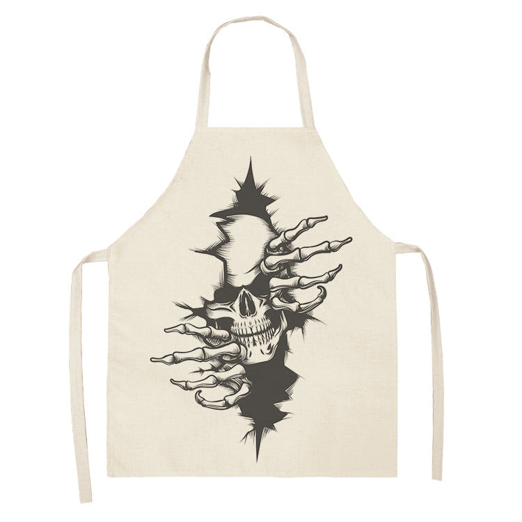 The Edgy Skull Print Apron
