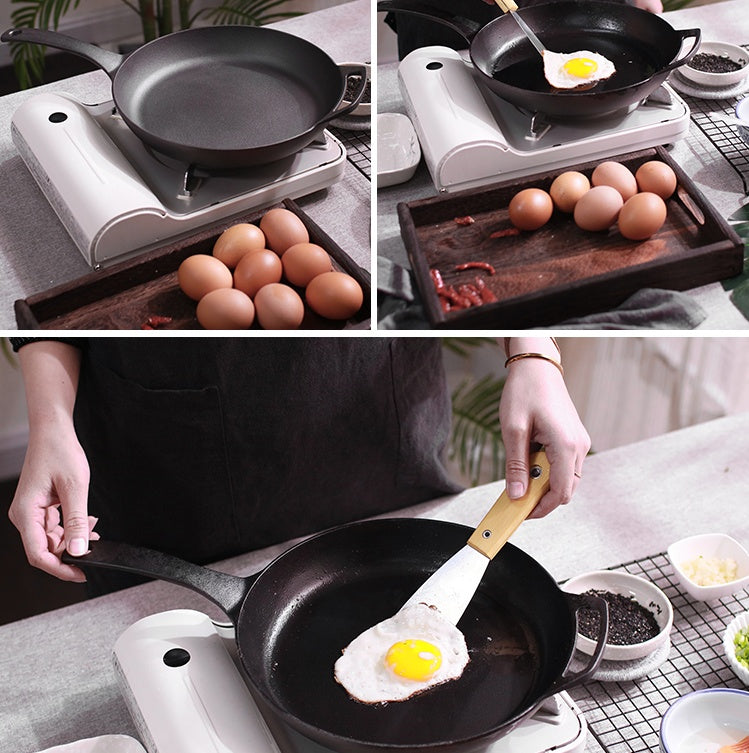Thick Cast Iron Non-Coated Frying Pan