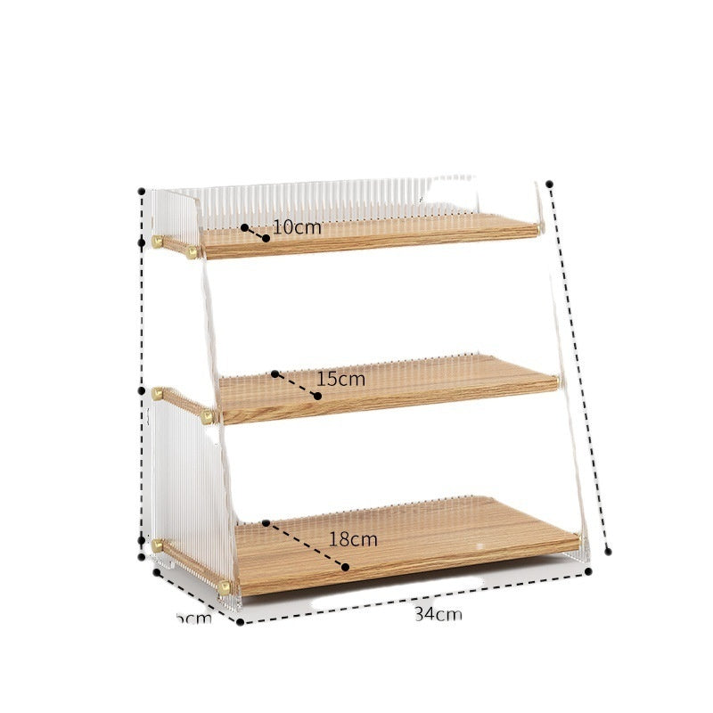 Wood & Acrylic Desk Organizer Cabinet