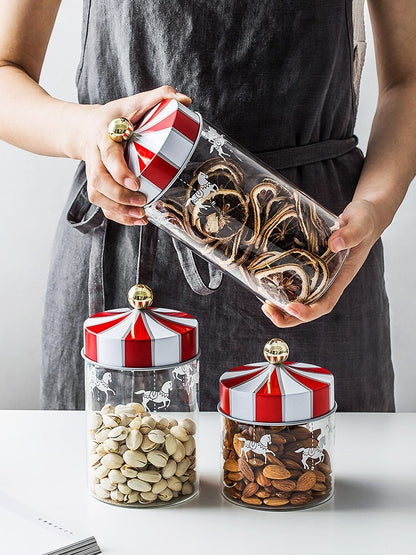 Candy Stripe Glass Storage Jars