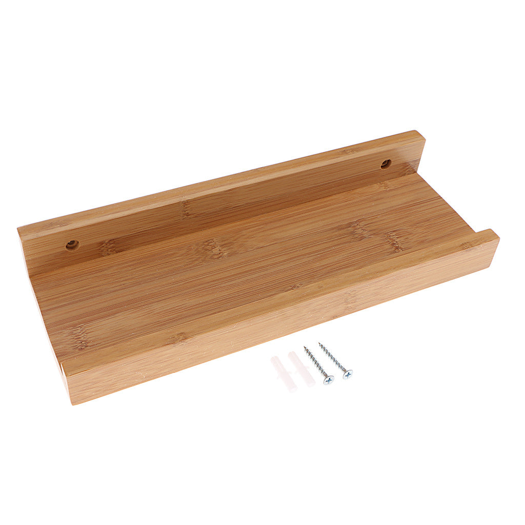 Wall-Mounted Wooden Display Shelf