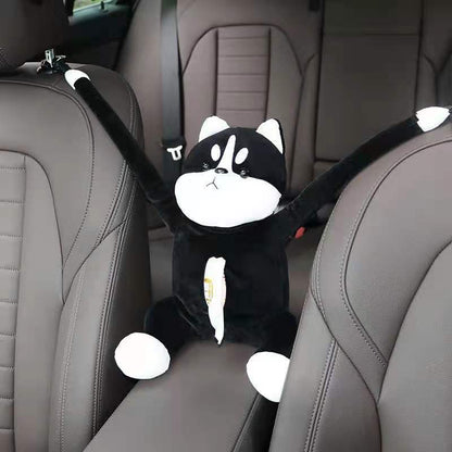 Plush Car Armrest Tissue Box