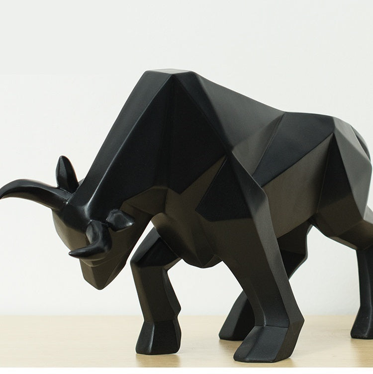 Geometric Bull Sculpture