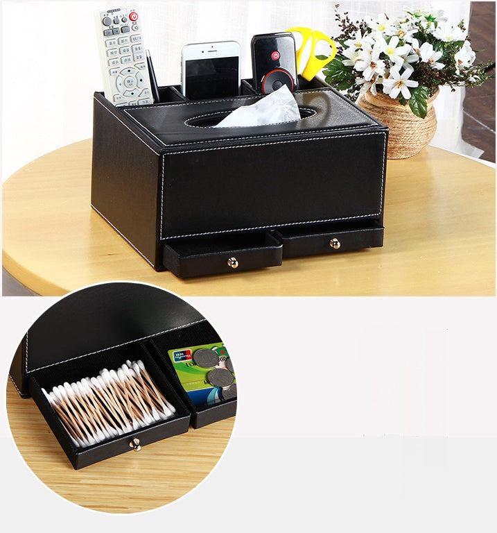 Square Multifunctional Tissue Box with Drawer
