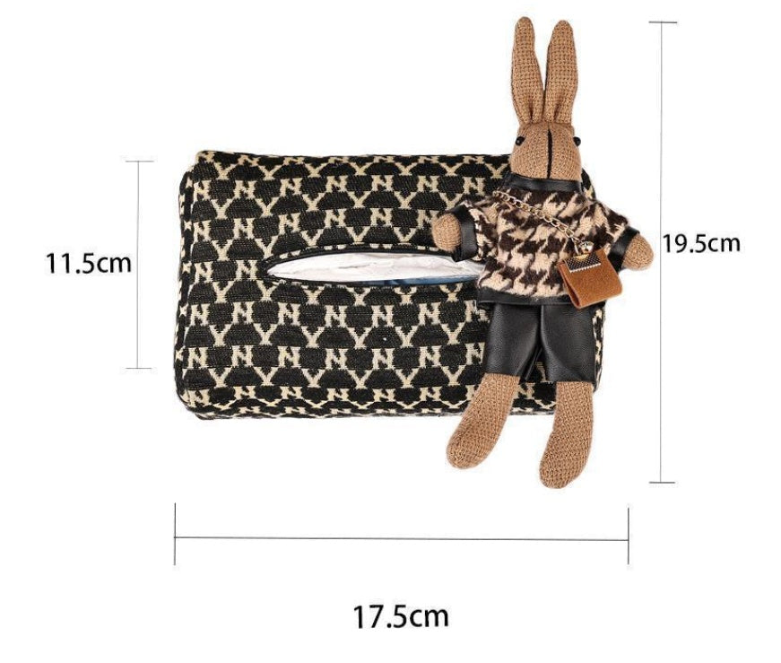 Plush Bunny Car Tissue Box