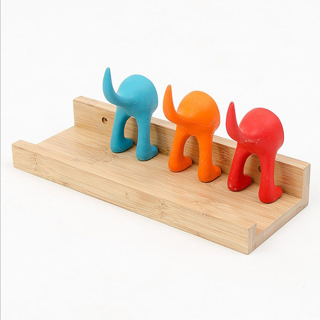 Wall-Mounted Wooden Display Shelf