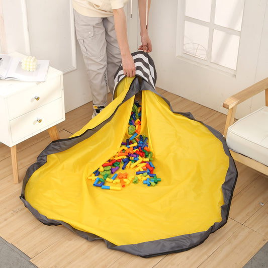 Kids Striped Toy Storage Bucket Bag