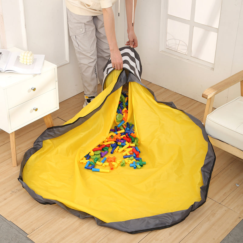 Kids Striped Toy Storage Bucket Bag