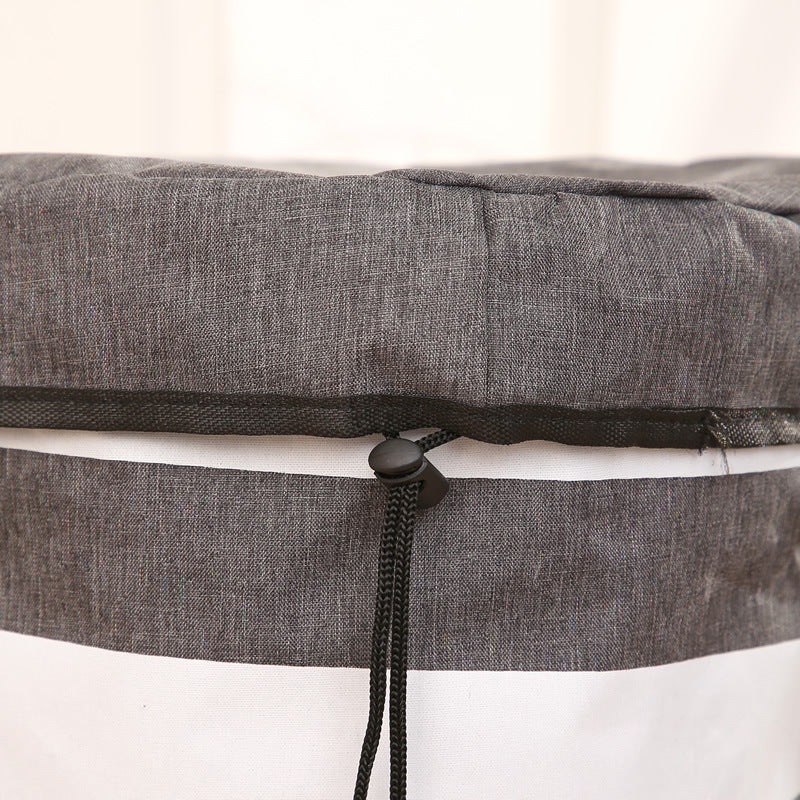 Kids Striped Toy Storage Bucket Bag