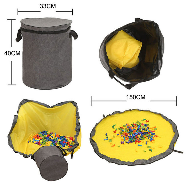 Kids Striped Toy Storage Bucket Bag