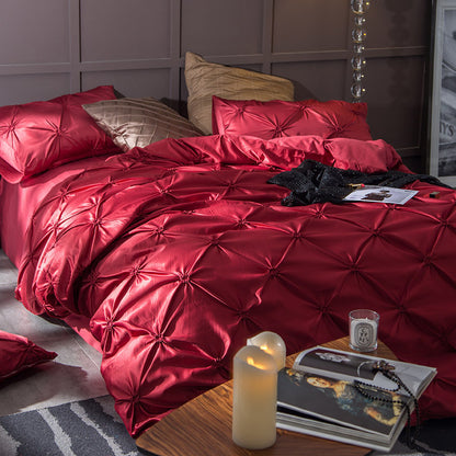 SilkGlow Satin Bed Set