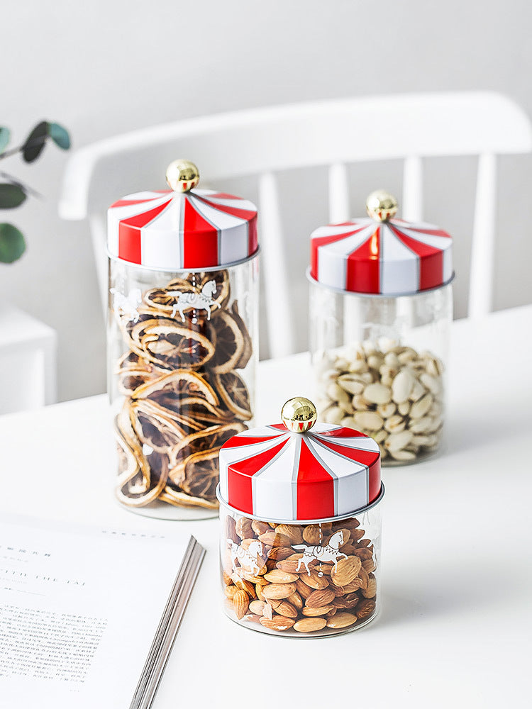 Candy Stripe Glass Storage Jars