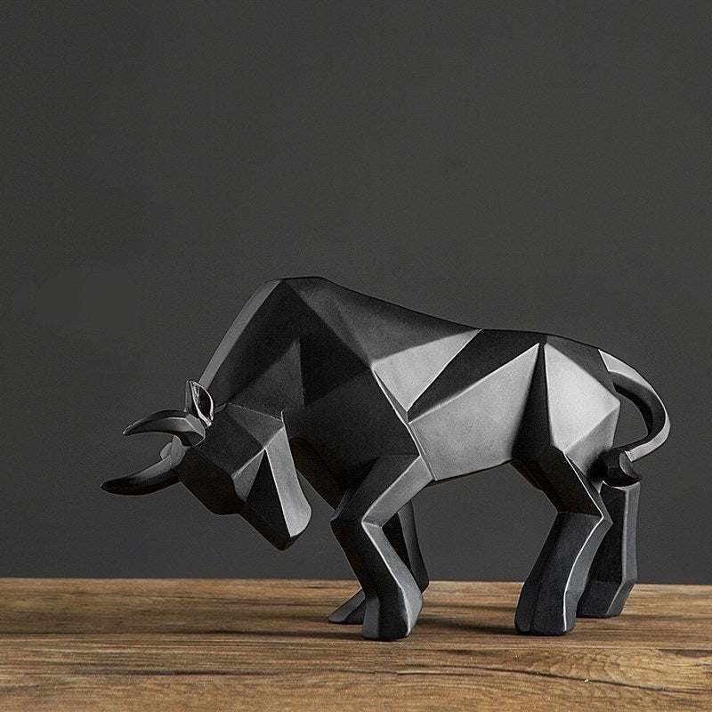 Geometric Bull Sculpture