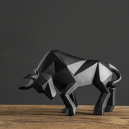 Geometric Bull Sculpture