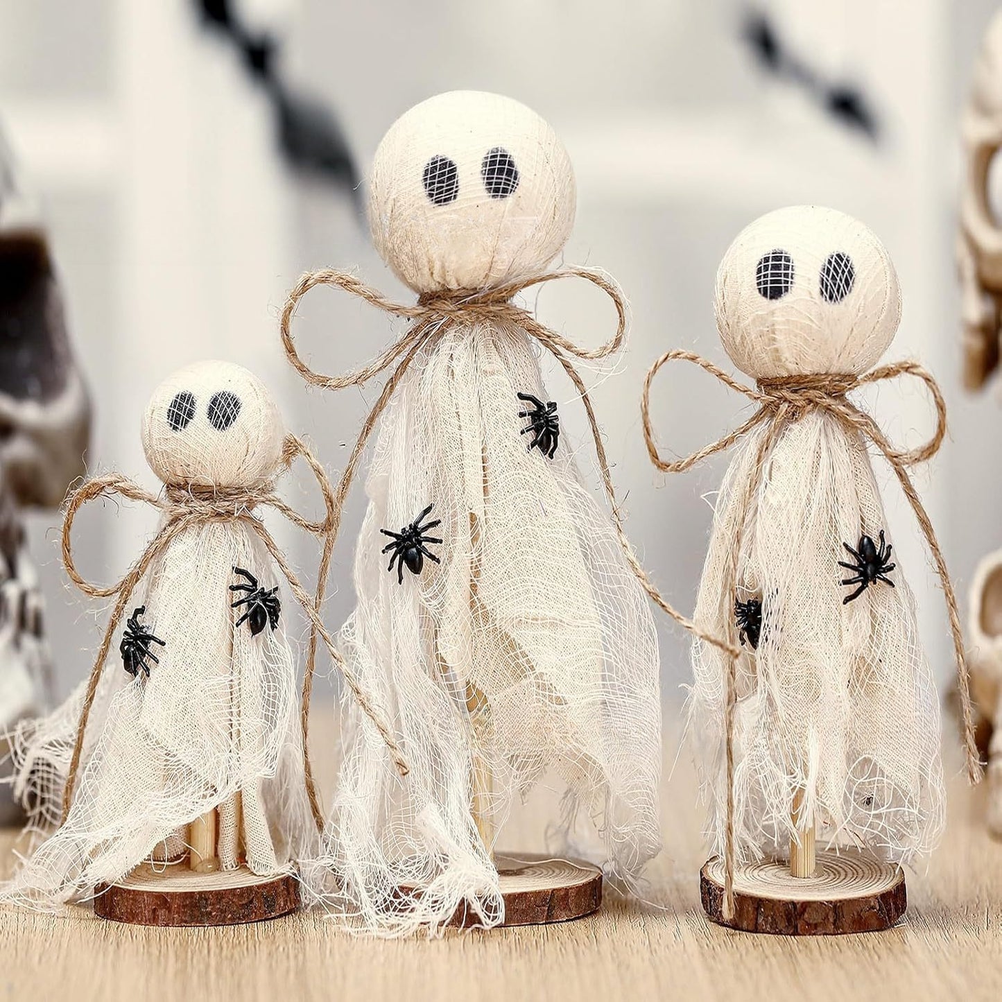 Wooden Halloween Ghost Decor