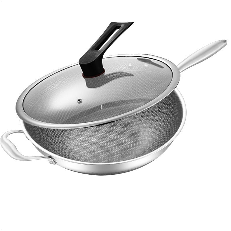 316 Stainless Steel Double-Sided Honeycomb Wok