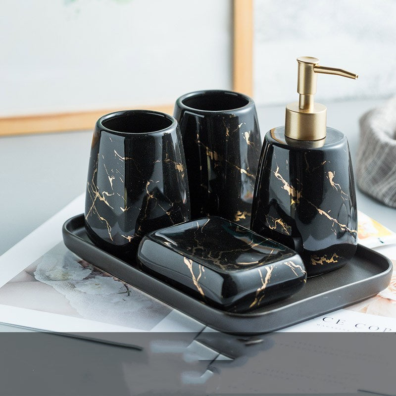 Ceramic Marble Bathroom Wash Set