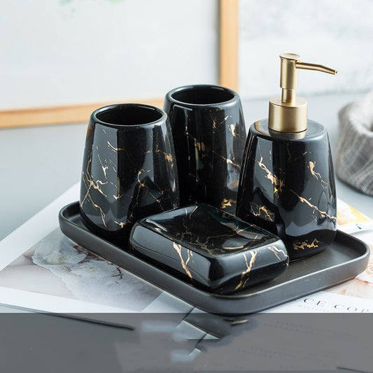 Ceramic Marble Bathroom Wash Set