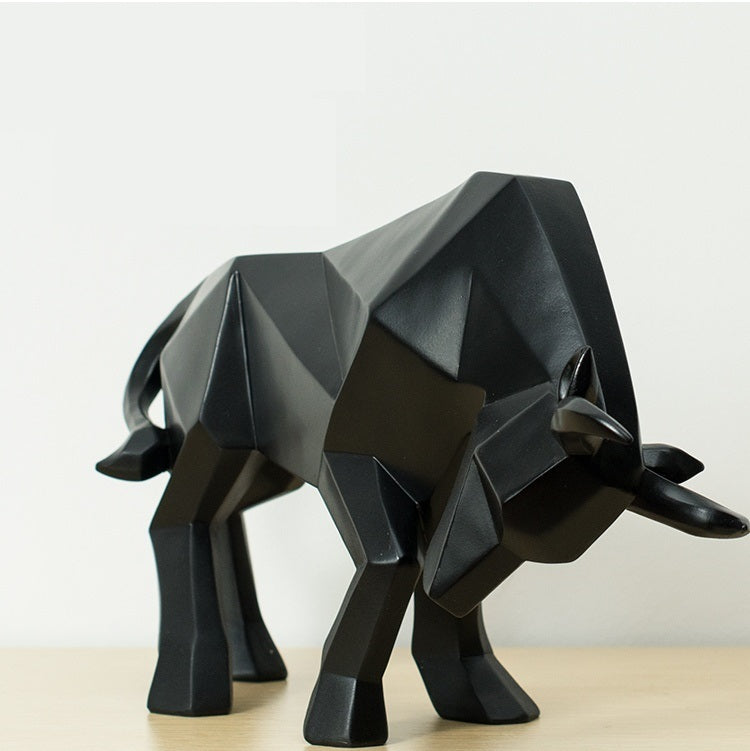 Geometric Bull Sculpture