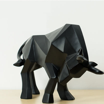 Geometric Bull Sculpture