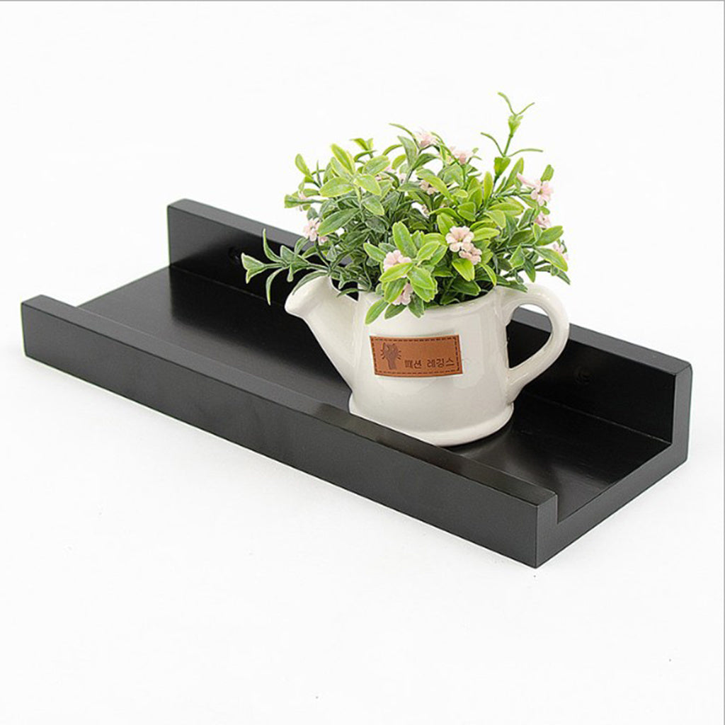 Wall-Mounted Wooden Display Shelf