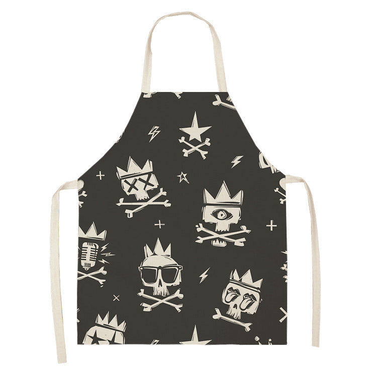 The Edgy Skull Print Apron