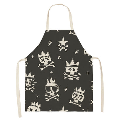 The Edgy Skull Print Apron