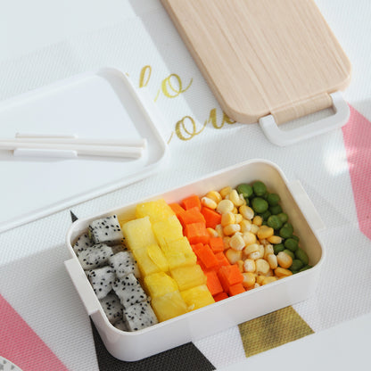 Wooden-Style Rectangular Lunch Box