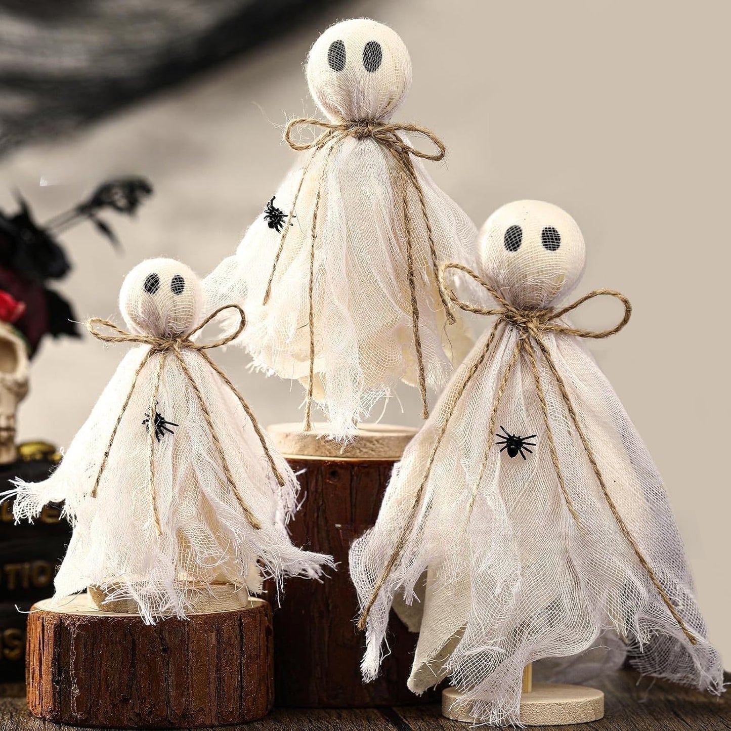Wooden Halloween Ghost Decor