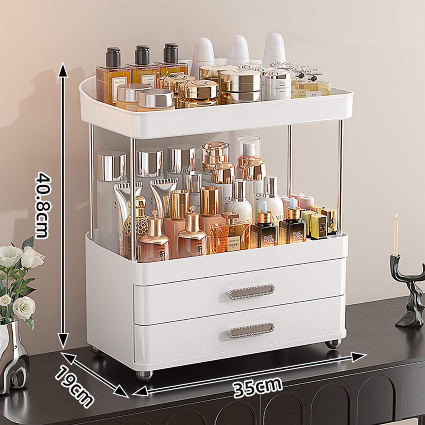 4-Tier Makeup & Skincare Organizer with Drawers