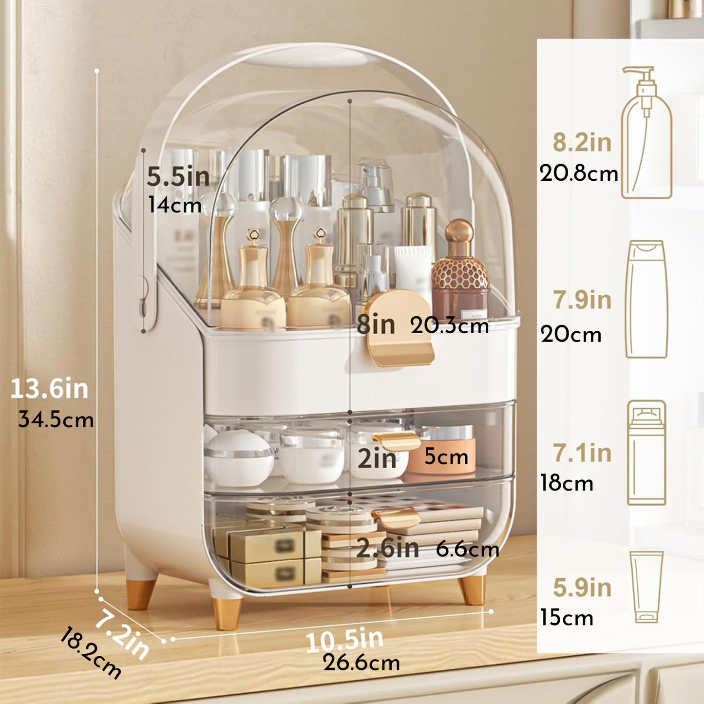 Large 3-Tier Skincare Organizer