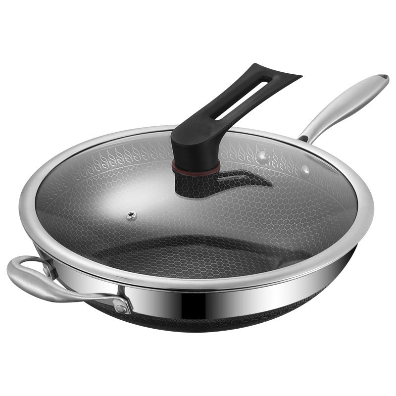 316 Stainless Steel Double-Sided Honeycomb Wok