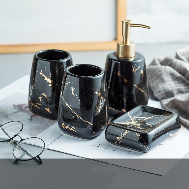 Ceramic Marble Bathroom Wash Set