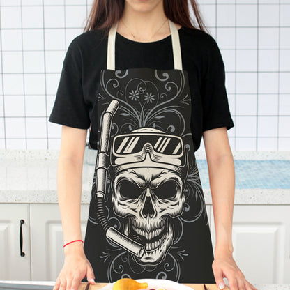 The Edgy Skull Print Apron