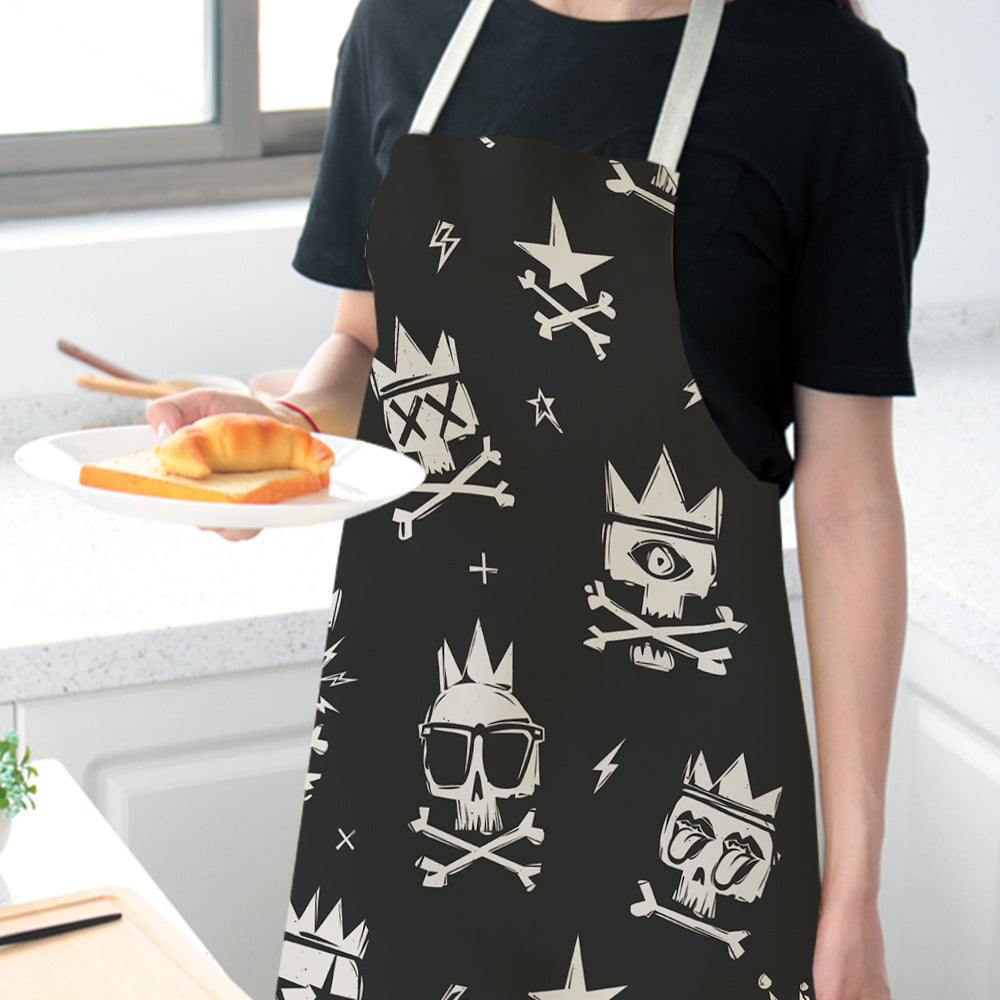 The Edgy Skull Print Apron