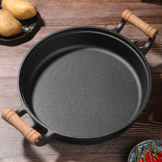 Thickened Cast Iron Binaural Cooking Pot
