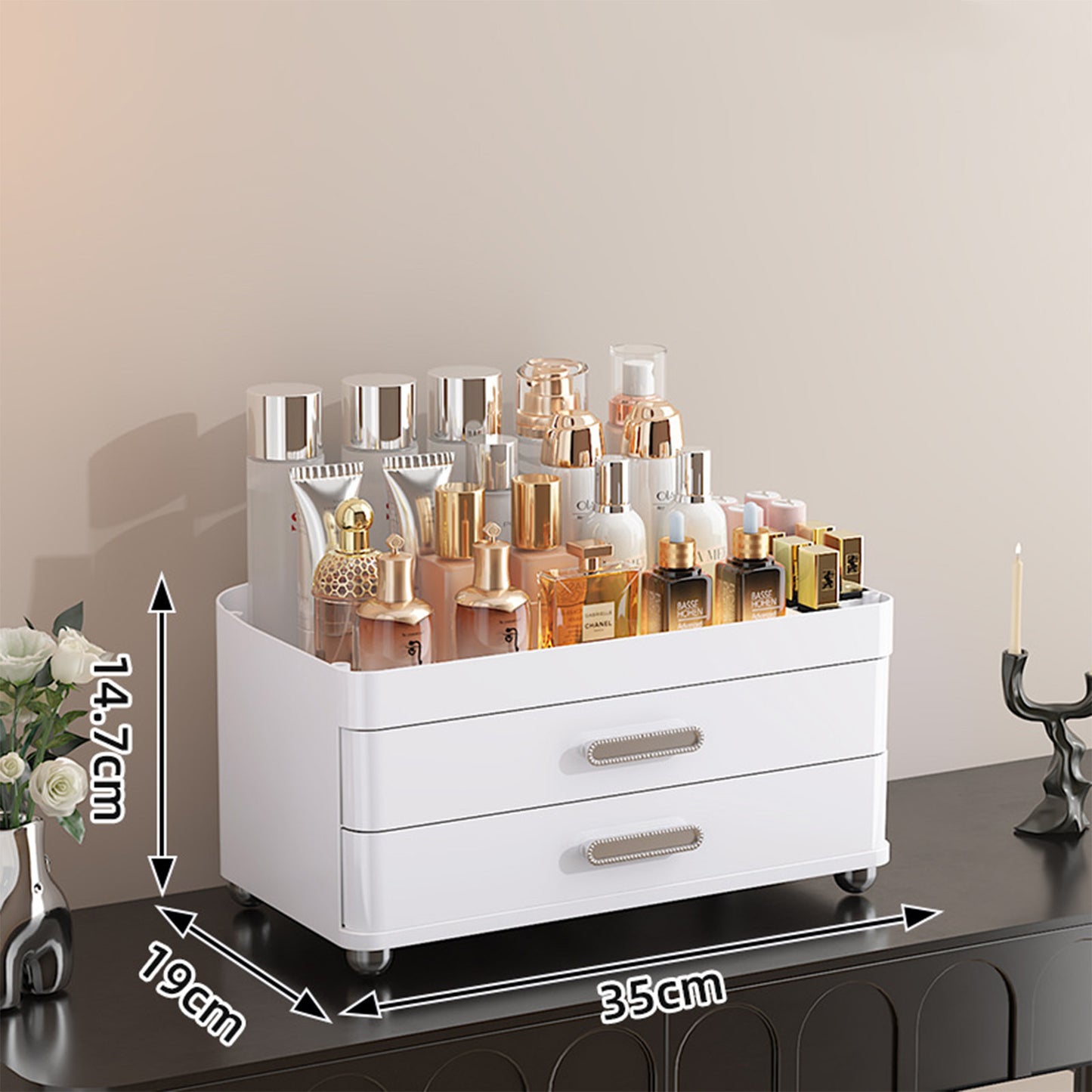4-Tier Makeup & Skincare Organizer with Drawers