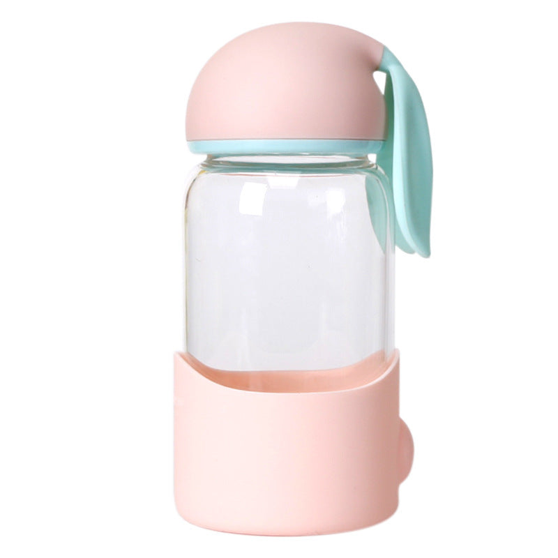 Kids Bunny Glass Water Bottle