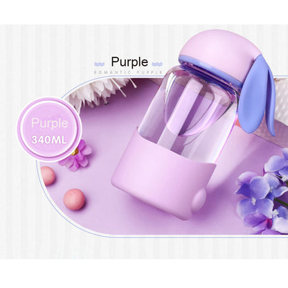 Kids Bunny Glass Water Bottle