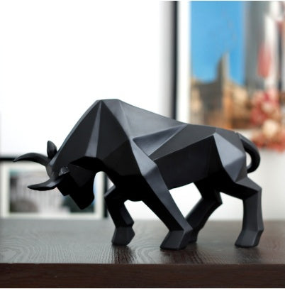 Geometric Bull Sculpture