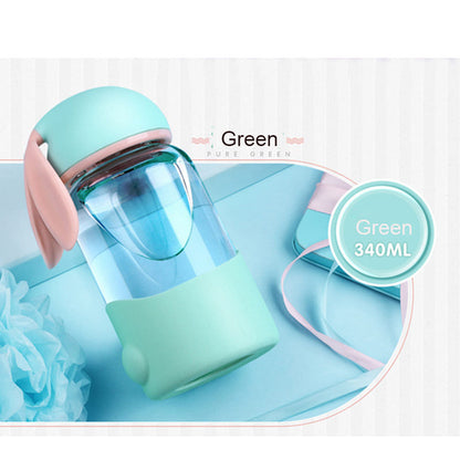 Kids Bunny Glass Water Bottle