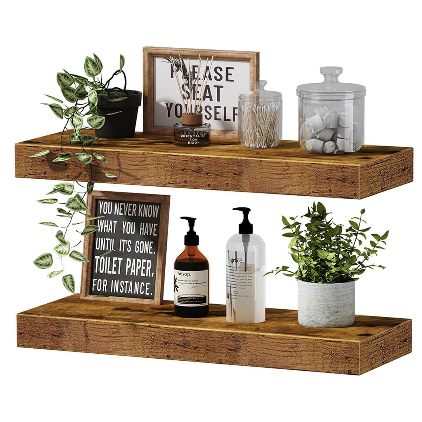 Wooden Floating Wall Shelf