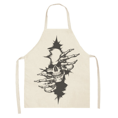 The Edgy Skull Print Apron