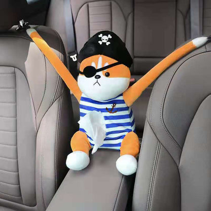 Plush Car Armrest Tissue Box
