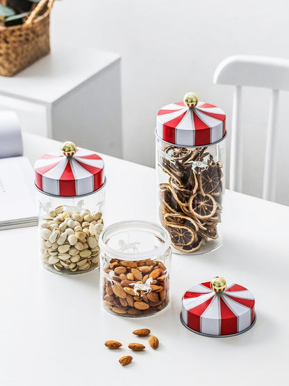Candy Stripe Glass Storage Jars
