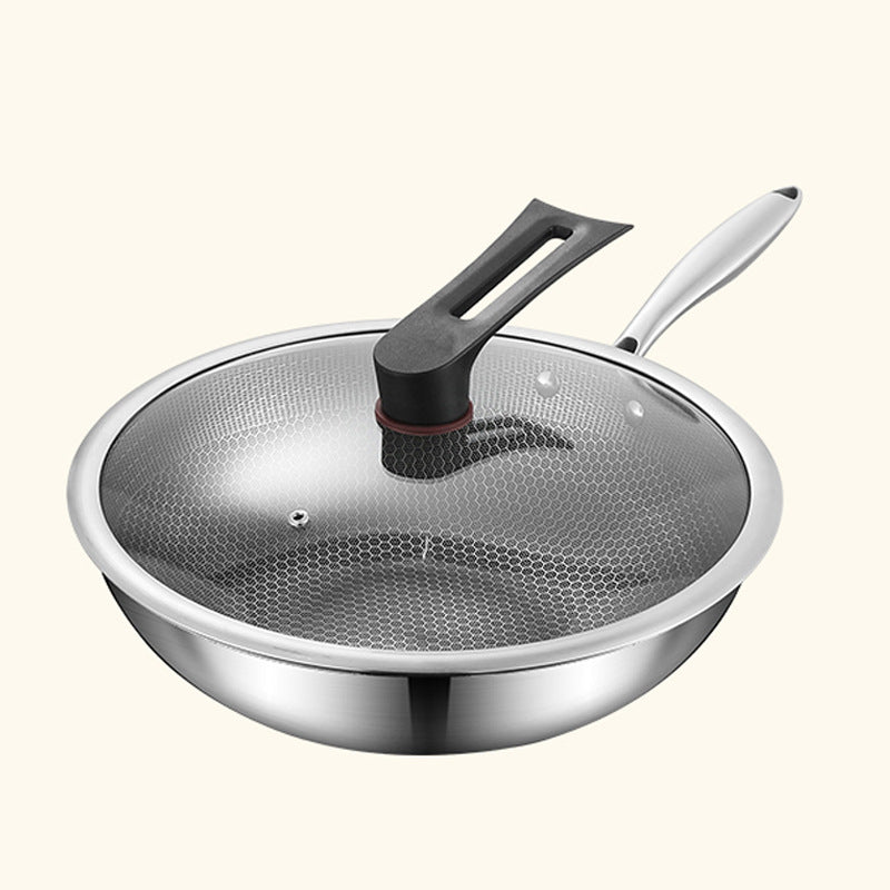 316 Stainless Steel Double-Sided Honeycomb Wok