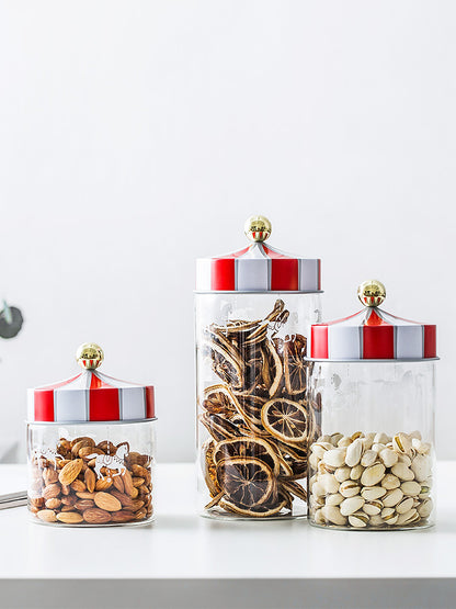 Candy Stripe Glass Storage Jars