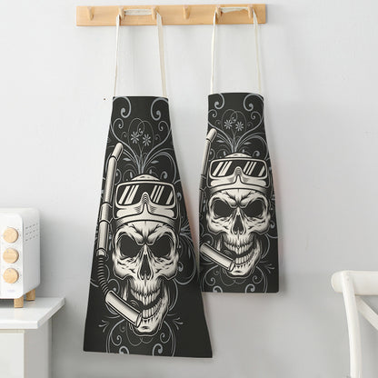 The Edgy Skull Print Apron
