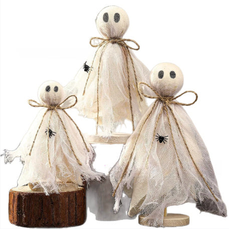 Wooden Halloween Ghost Decor